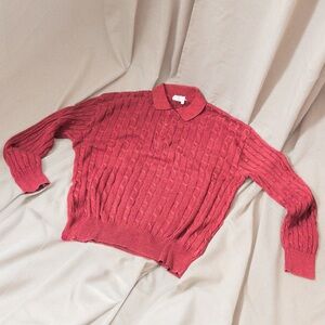 Valentino Uomo • Red Cable Knit Sweater • Made in Italy